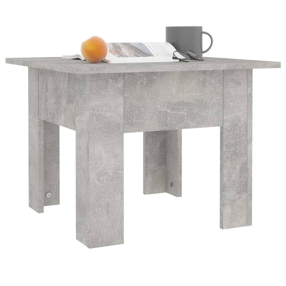 COUCHTISCH Betongrau 55x55x42 cm Holzwerkstoff - Hellgrau, Holzwerkstoff (55/55/42cm) - furnicato