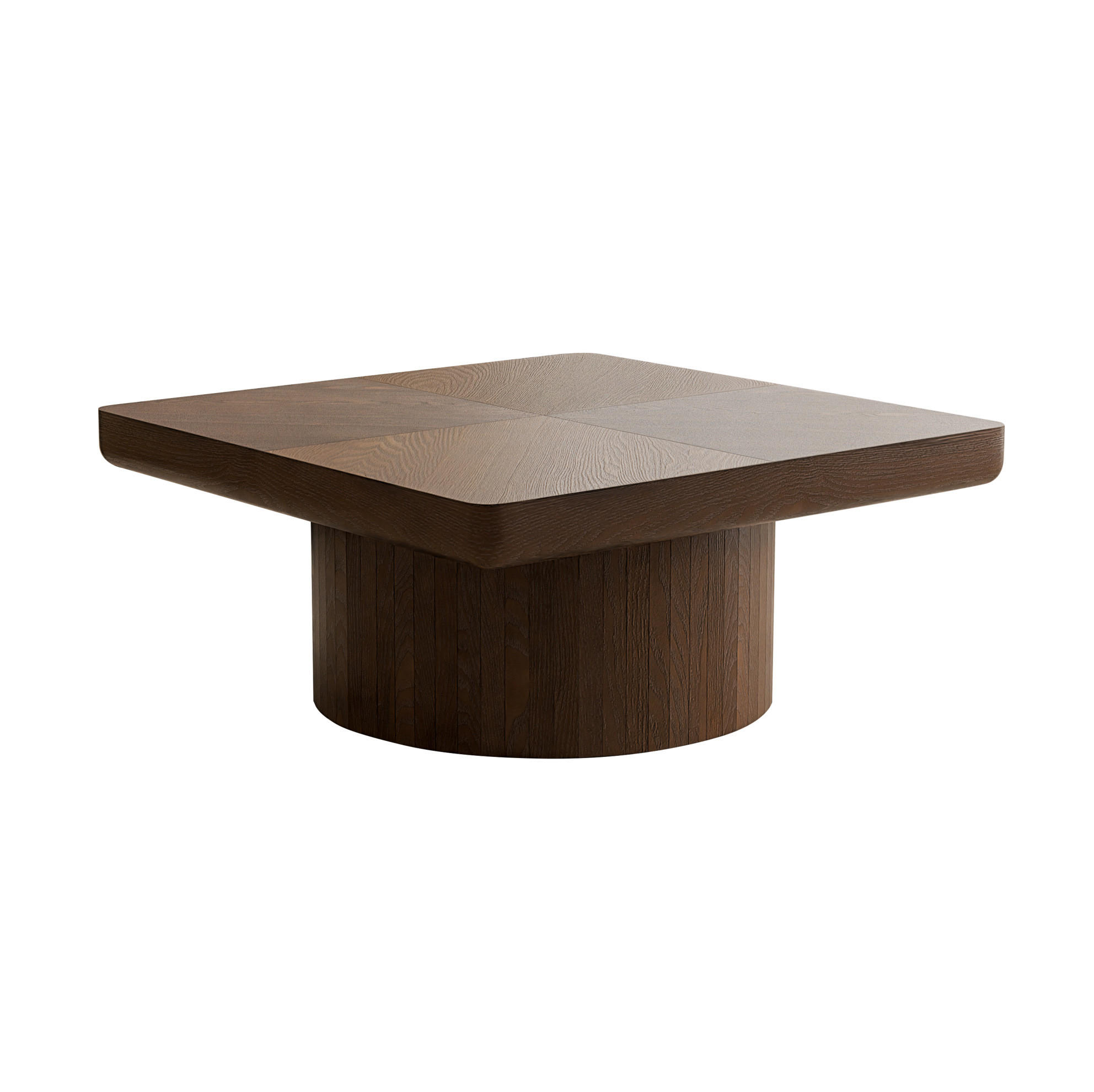 COUCHTISCH aus Massivholz 78x78x38 cm und MDF in Nussbaum mit Parkettmuster - Walnussfarben, Holz (78/78/38cm) - IVMEU
