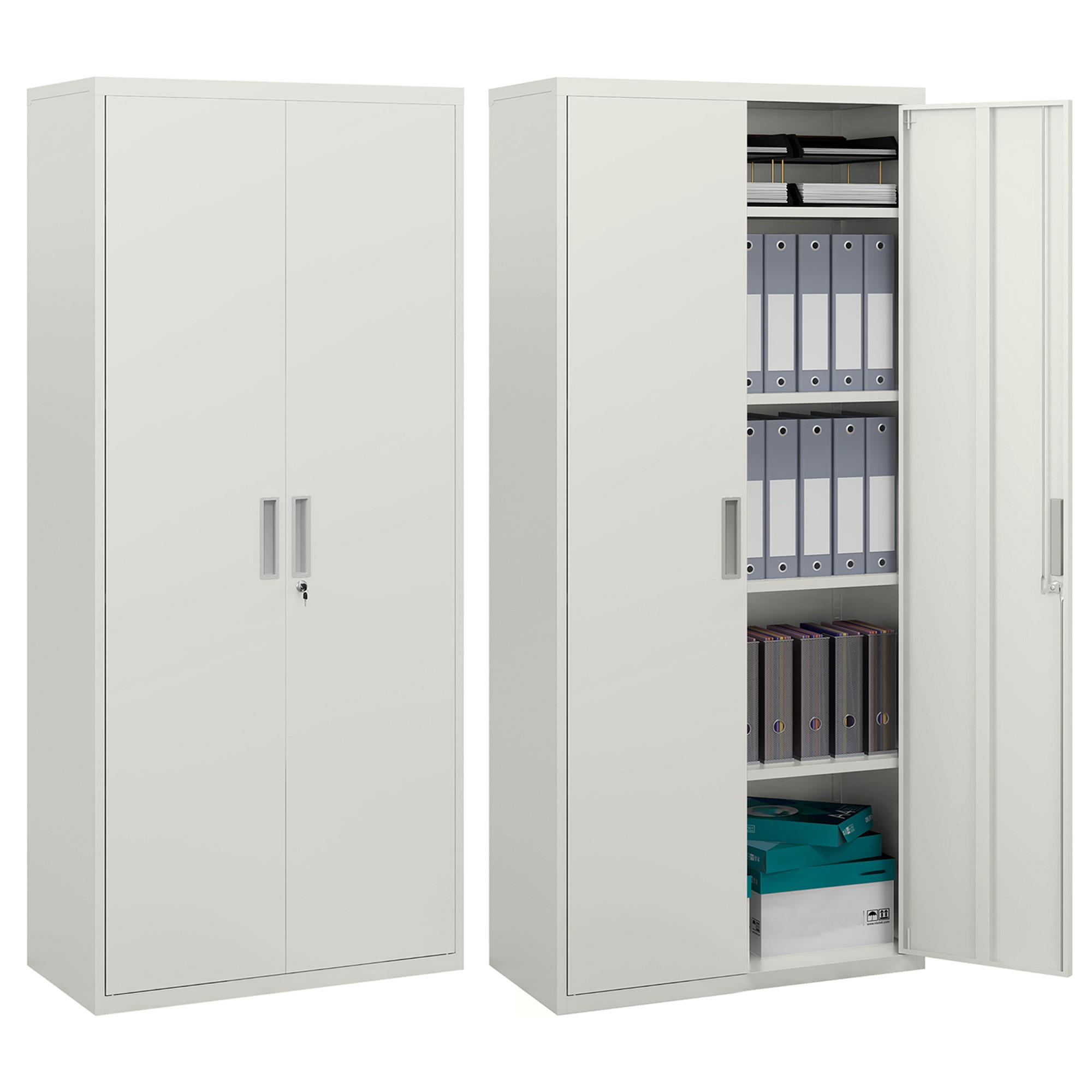 XXXLutz Aktenschrank Weiß 40x180x80 cm