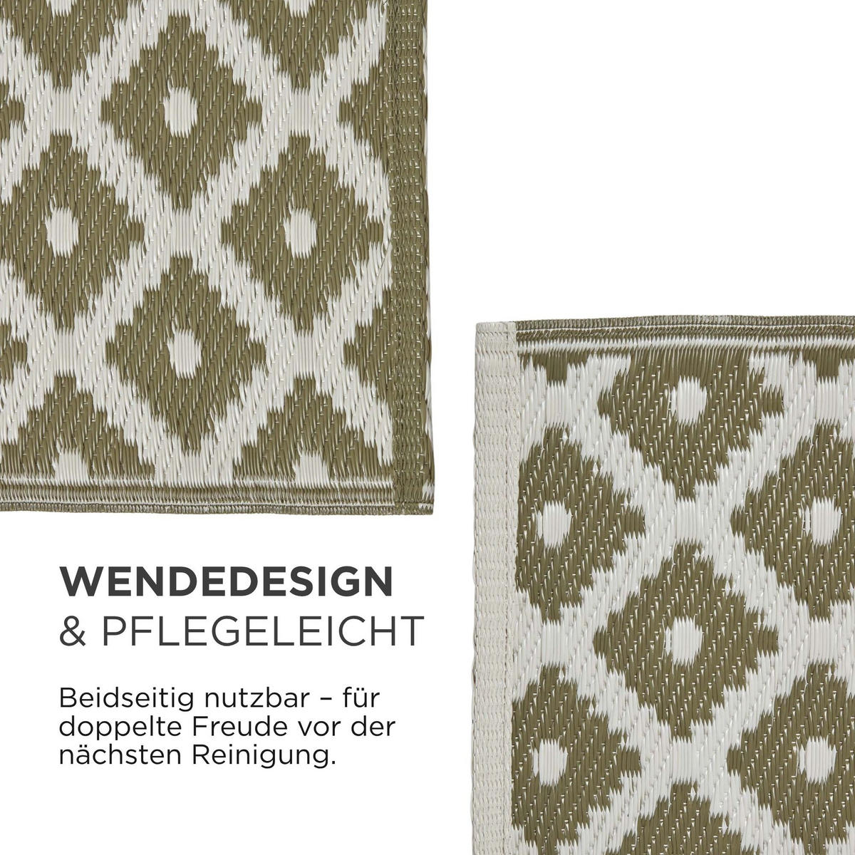 OUTDOORTEPPICH-LÄUFER May, geometrisch gemustert 75/200 cm - Olivgrün, Kunststoff (75/200cm) - Homescapes