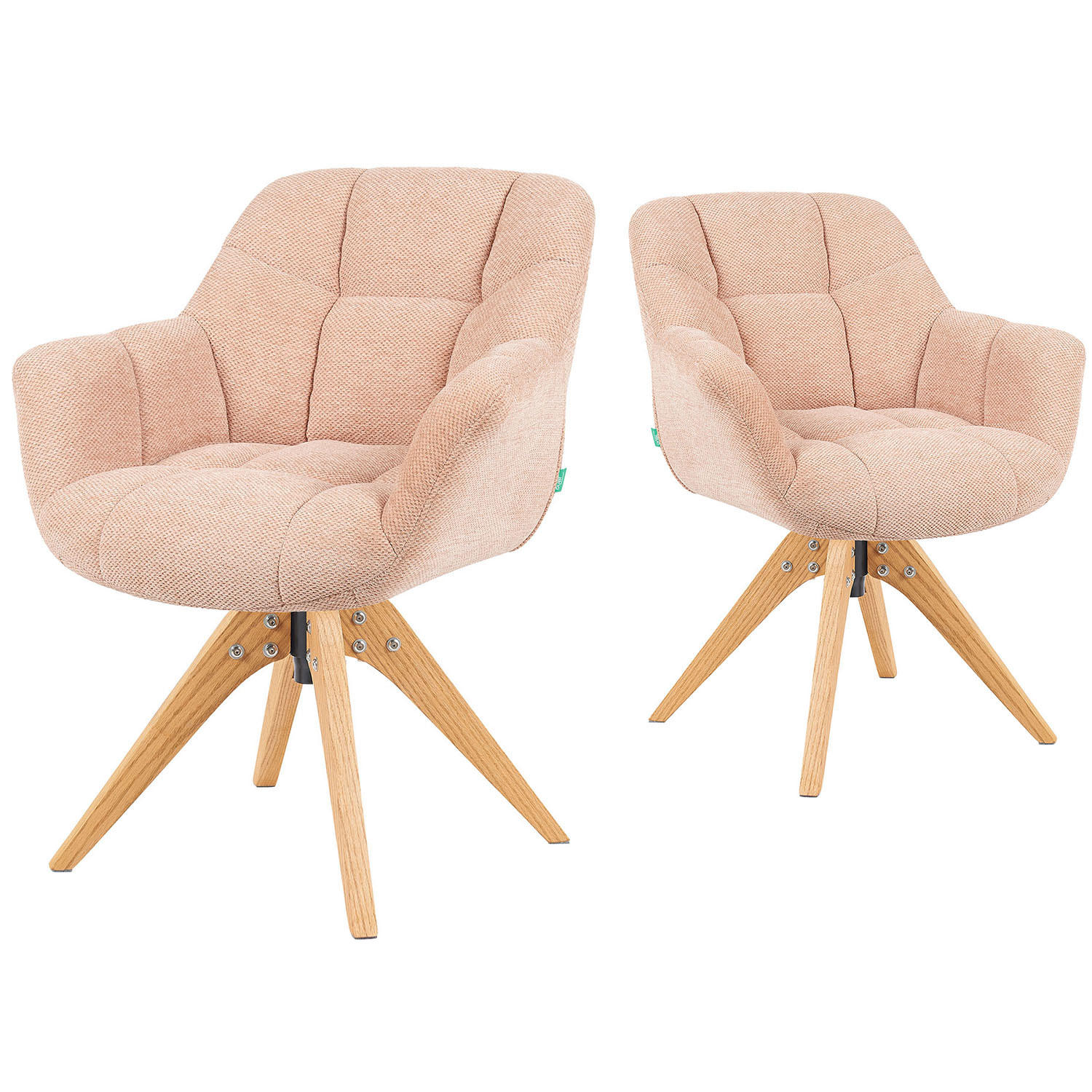 DREHSTUHL Mika-Nele - Honigeiche/Rosa, Eichenholz/Holz (65/81/66cm) - DUBI Möbel