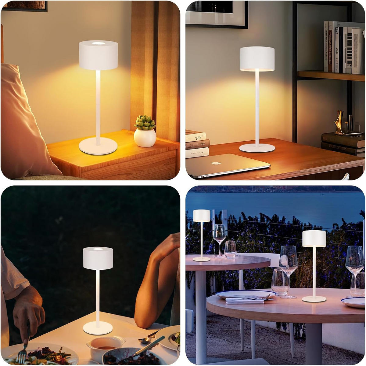 TISCHLAMPE Lagunory 9/9/25 cm - Weiß, Kunststoff/Metall (9/9/25cm) - ZMH