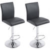 BARHOCKER 2er Set Lederlook schwarz - Chromfarben/Schwarz, Textil/Metall (38.5/94.5/47cm) - CLP