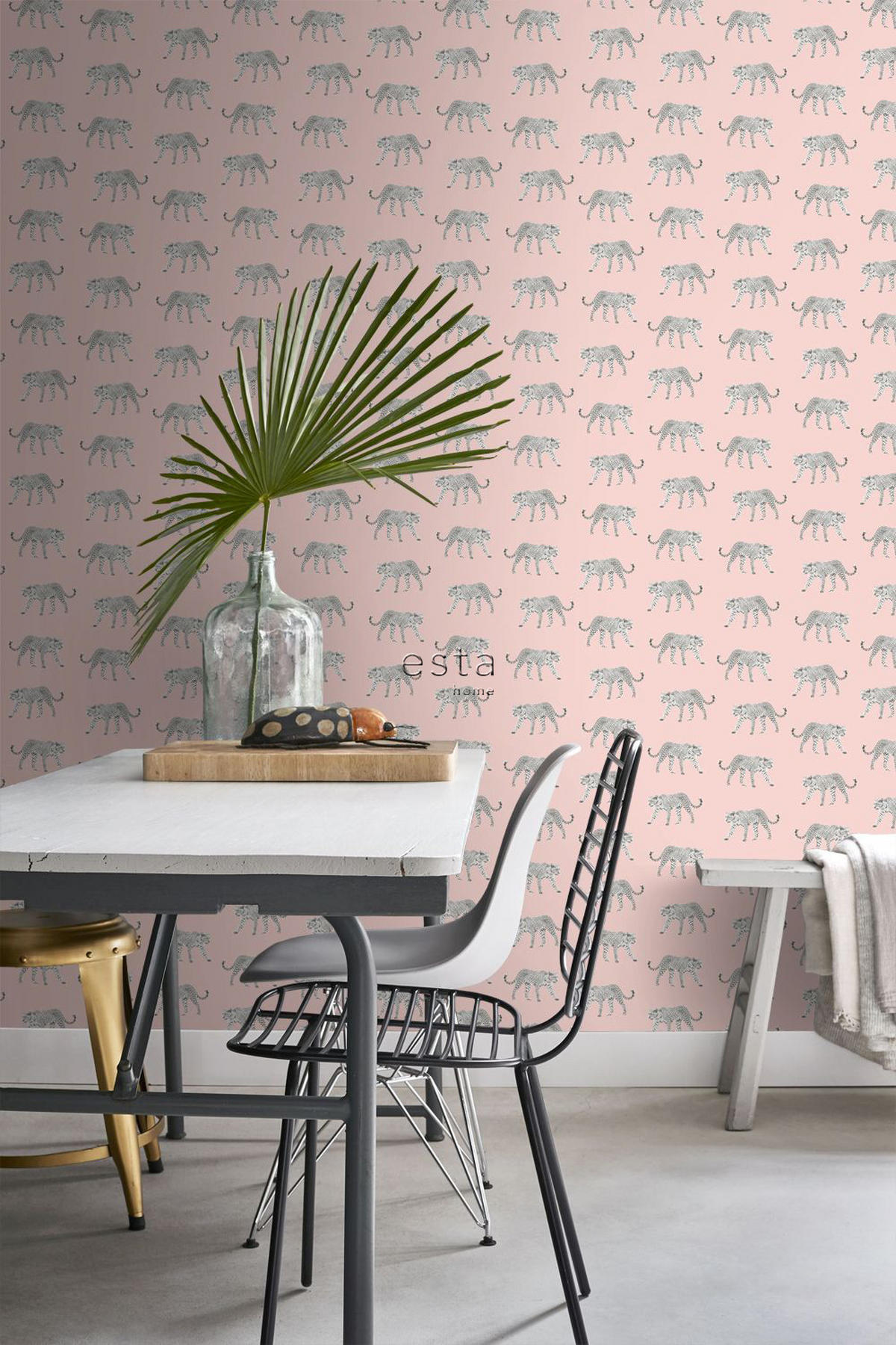 TAPETE Panter 53 cm x 10.05 m - Pink, Papier (53/1000cm) - ESTAhome