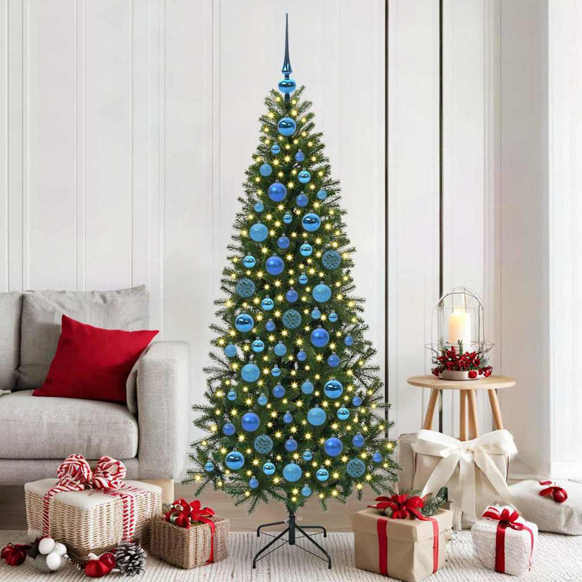 WEIHNACHTSKUGELSET 120 -teilig Blau Kunststoff - Blau, Kunststoff (6/27/6cm) - vidaXL