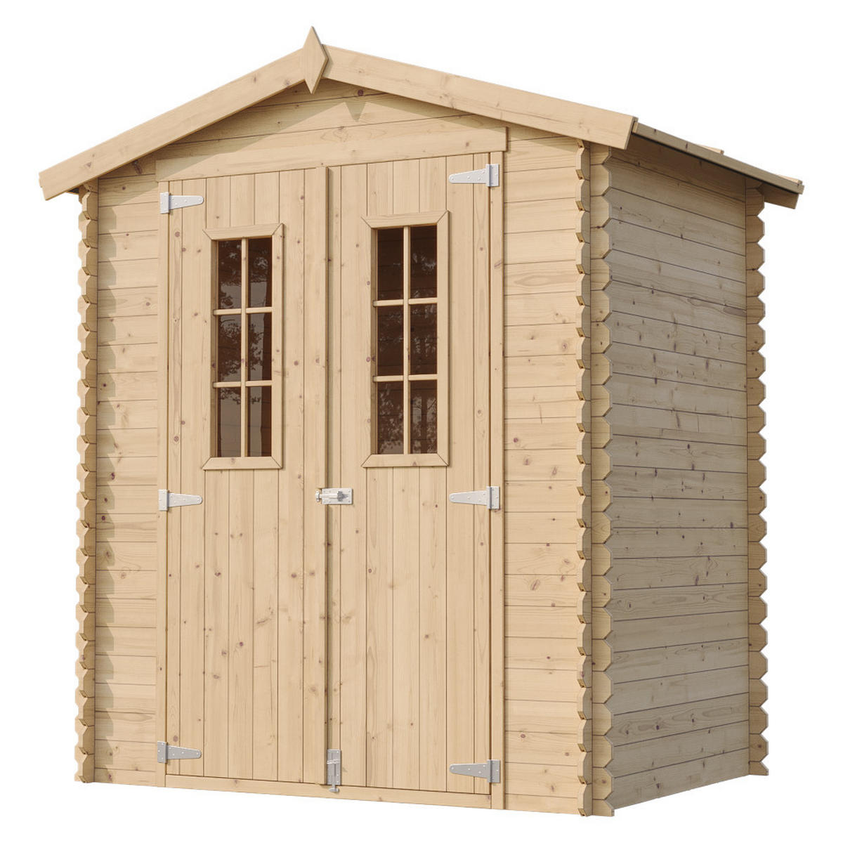 GARTENHAUS aus Holz - mit imprägniertem Boden B196xL136xH218 cm/ 1.98 m2 - M367C+M367G - Beige, Holz (180/224/136cm) - Timbela