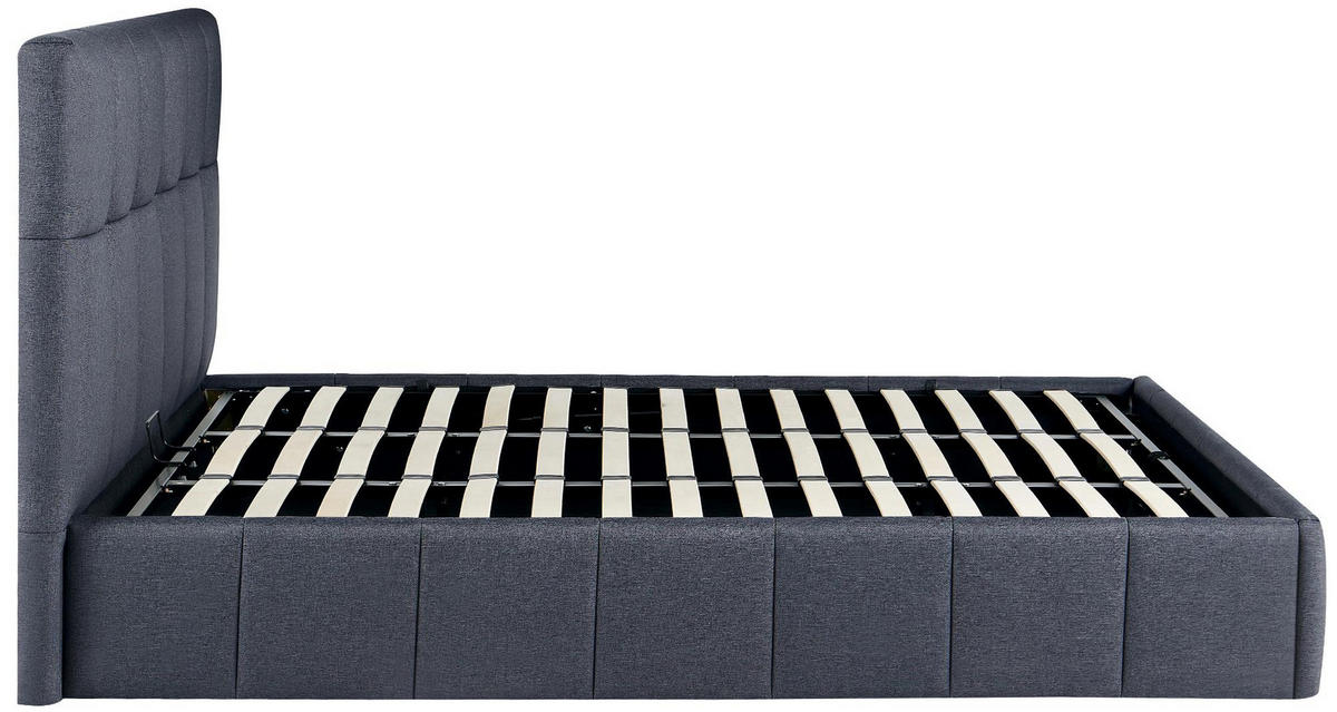 POLSTERBETT Negad Stoff Dunkelgrau Bett 180x200 - Dunkelgrau, Textil (180/200cm) - DELUKE