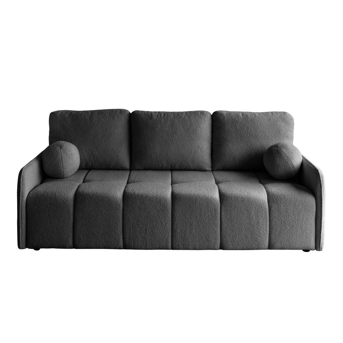 SCHLAFSOFA Morena, zweisitzig, mit Schlaffunktion, Quelle 92 - Dunkelgrau, Textil (207/90/90cm) - Lookway