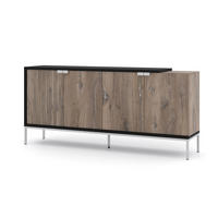 KOMMODE Flagstaff Eiche, Schwarz 190/87/42 - Schwarz, Holzwerkstoff (190/87/42cm) - RAUMHIRSCH FURNITURE