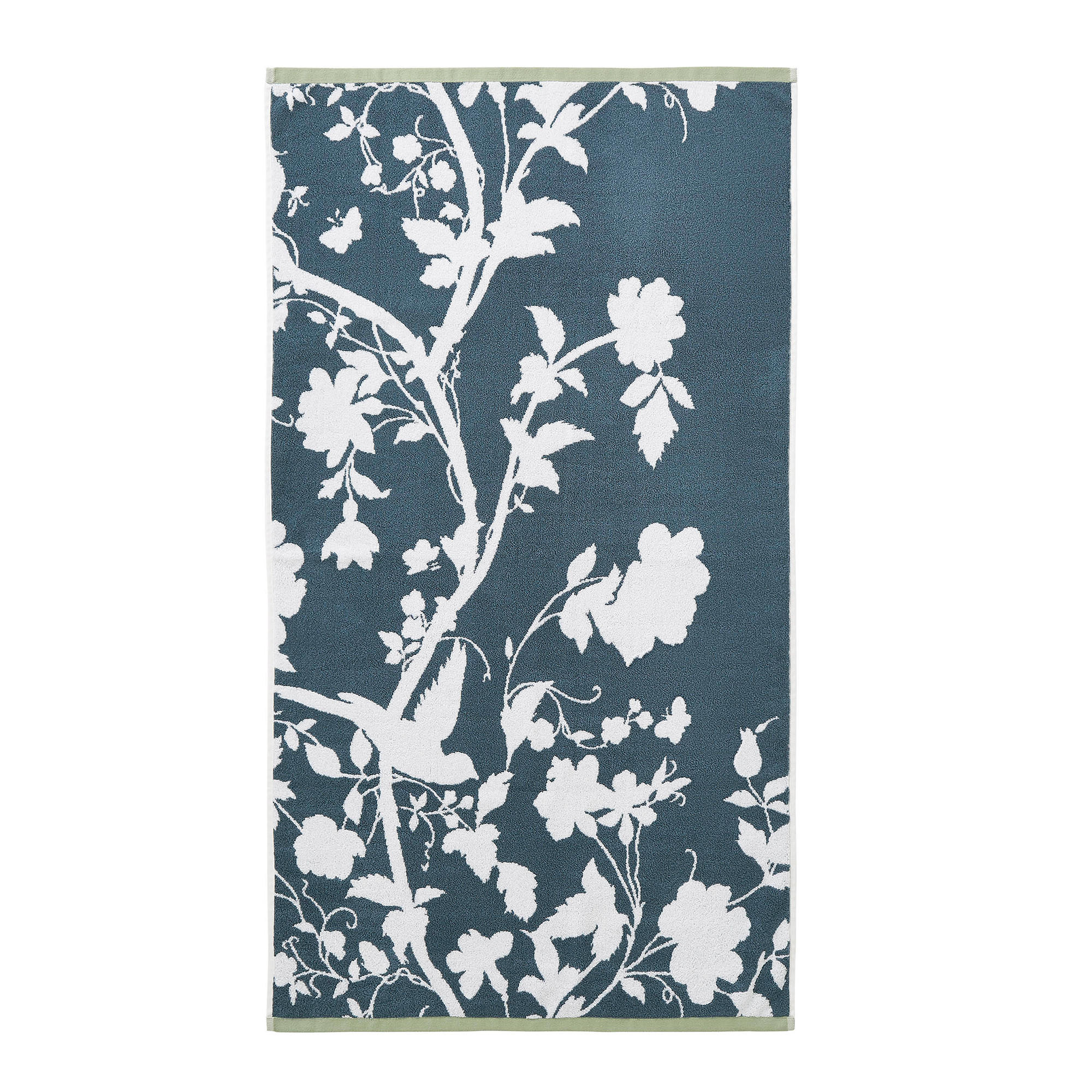 BADETUCH Englischer Blütengarten 70/125cm - Weiß/Dunkelblau, Textil (125/70cm) - LAURA ASHLEY