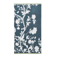 BADETUCH Englischer Blütengarten 70/125cm - Weiß/Dunkelblau, Textil (125/70cm) - LAURA ASHLEY