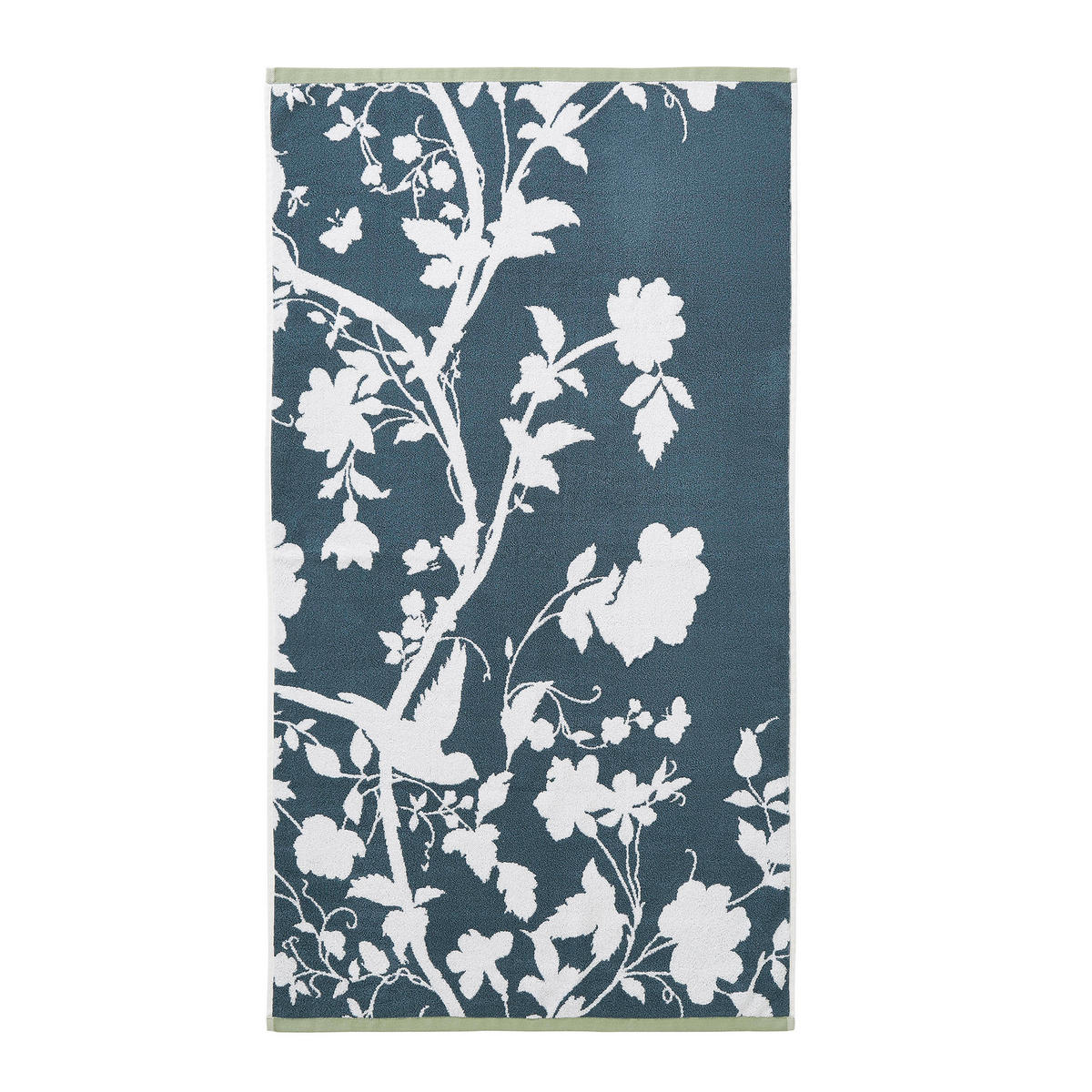 BADETUCH Englischer Blütengarten 70/125cm - Weiß/Dunkelblau, Textil (125/70cm) - LAURA ASHLEY