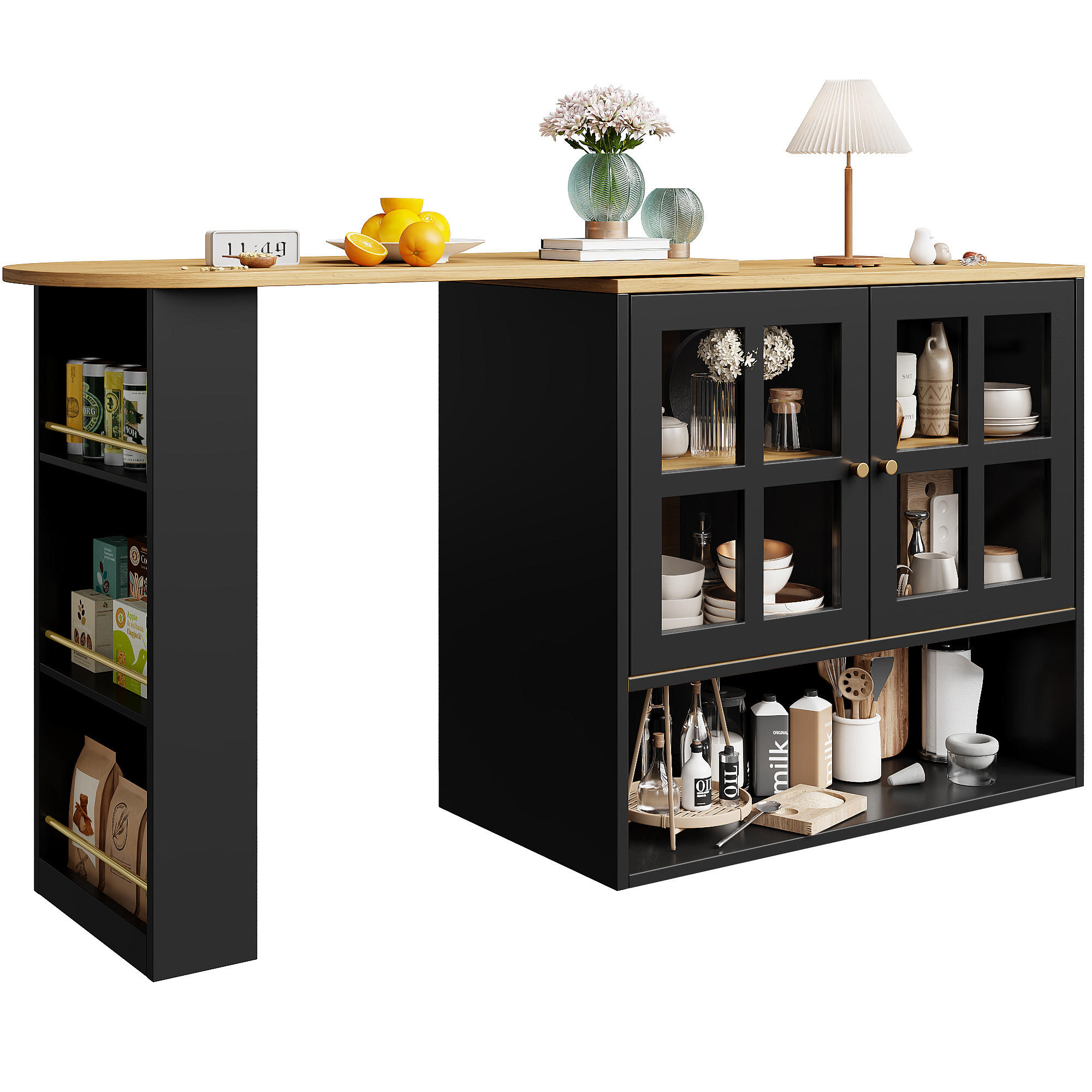 Beauniv Stehtisch Schwarz 39x102.5x138 cm