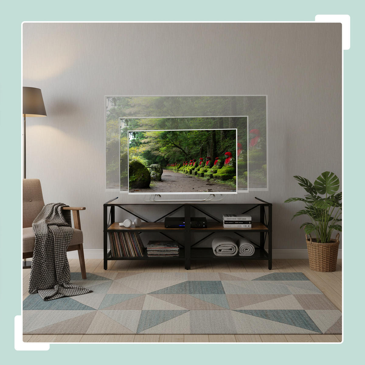 TV-LOWBOARD - Braun, Holzwerkstoff/Kunststoff (140/52/39cm) - Relaxdays