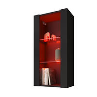 HÄNGEVITRINE TIVOLI Vertical 100, Schwarz, LED Mehrfarbige - Schwarz, Glas/Holzwerkstoff (50/100/29.5cm) - Komodee