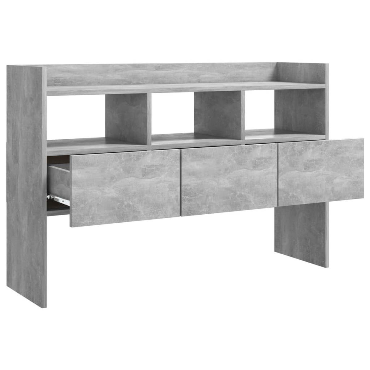 SIDEBOARD mit 3 Fächern, 3 Schubladen 105/30/70 cm aus Holzwerkstoff Betongrau - Hellgrau, Holz (105/70/30cm) - vidaXL