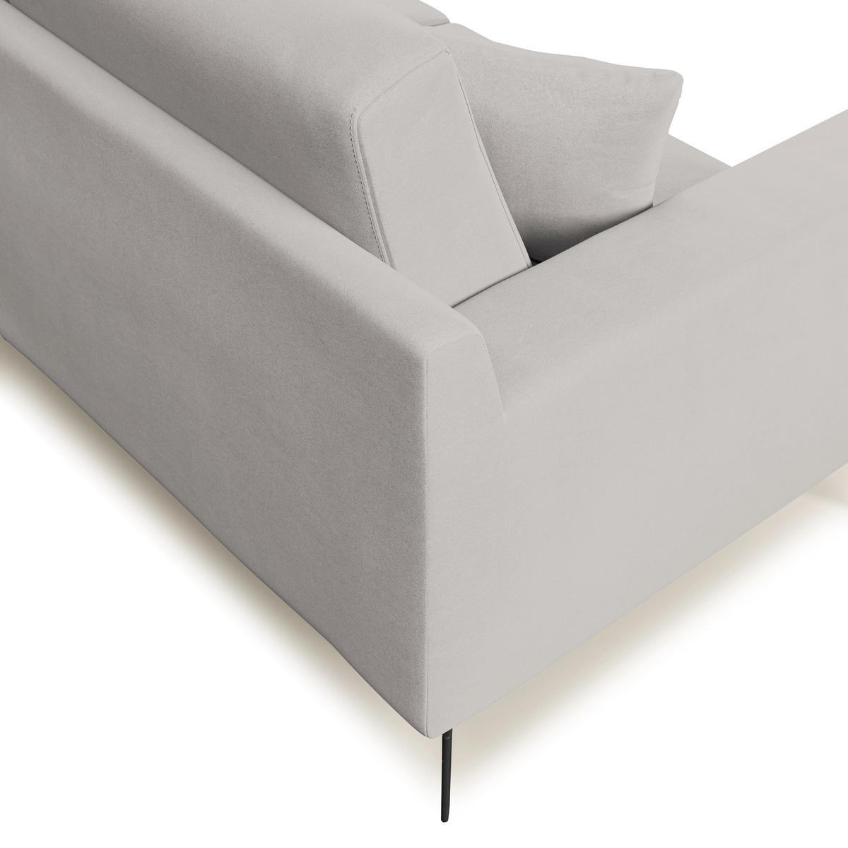 LINEARSOFA Prestige - Hellgrau, Textil (166/95/91cm) - Divani.store