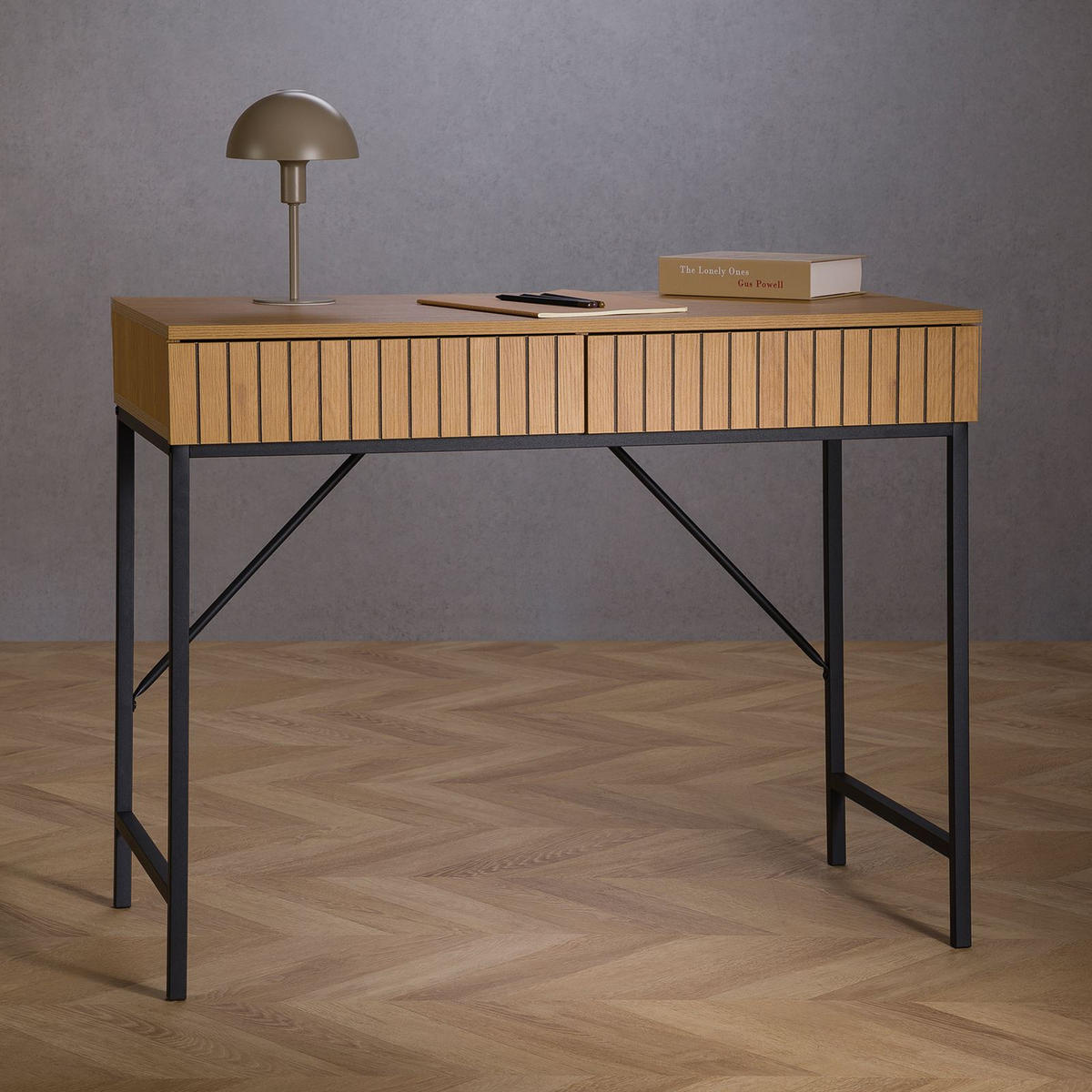 SCHREIBTISCH PALE - Schwarz, Holzwerkstoff/Metall (48/95/76cm) - IDIMEX