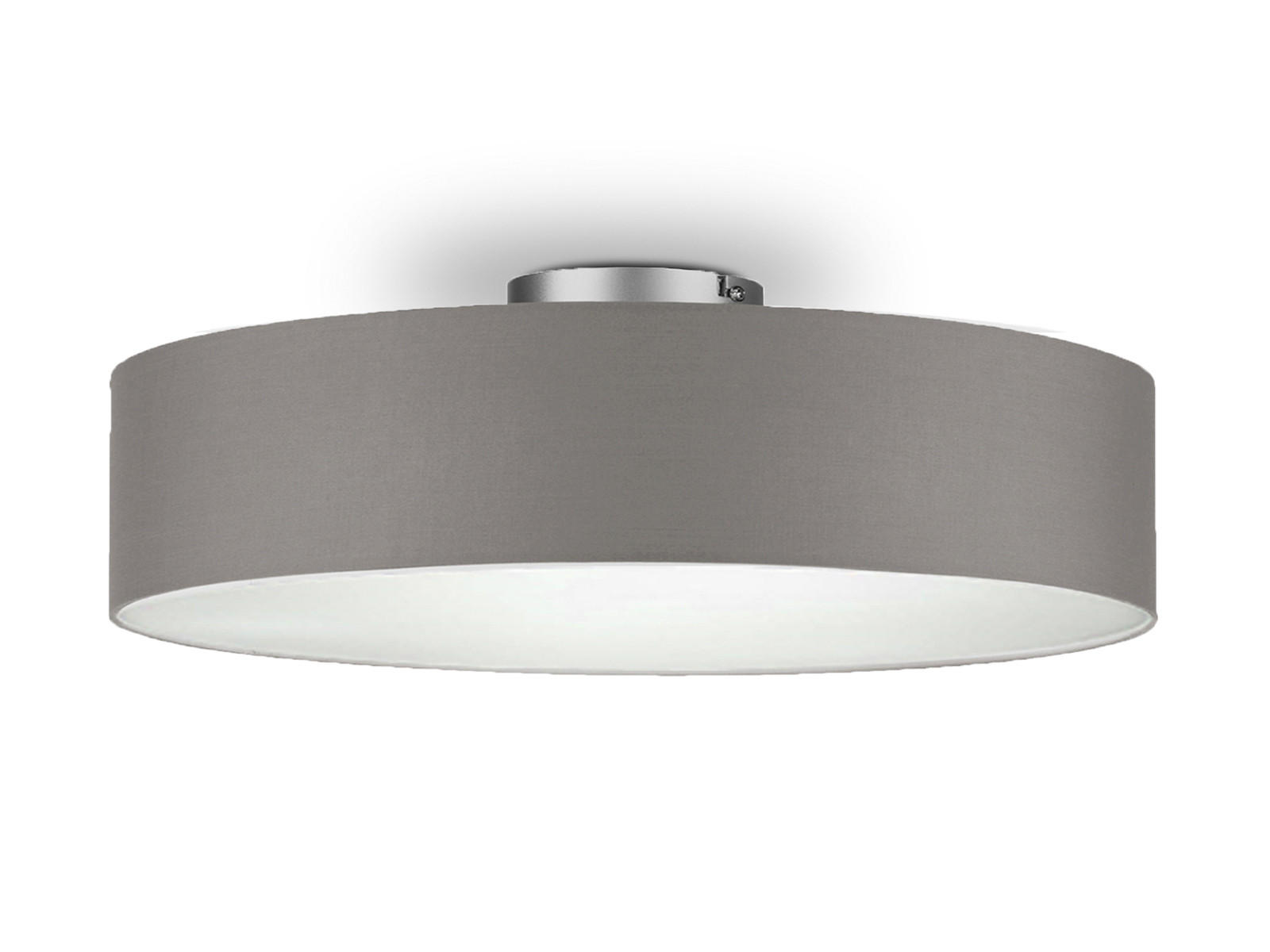 DECKENLAMPE Ø50cm, Lampenschirm Stoff Braun-Grau - Braun/Grau, Textil (50/50/19cm) - meineWunschleuchte