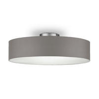 DECKENLAMPE Ø50cm, Lampenschirm Stoff Braun-Grau - Braun/Grau, Textil (50/50/19cm) - meineWunschleuchte