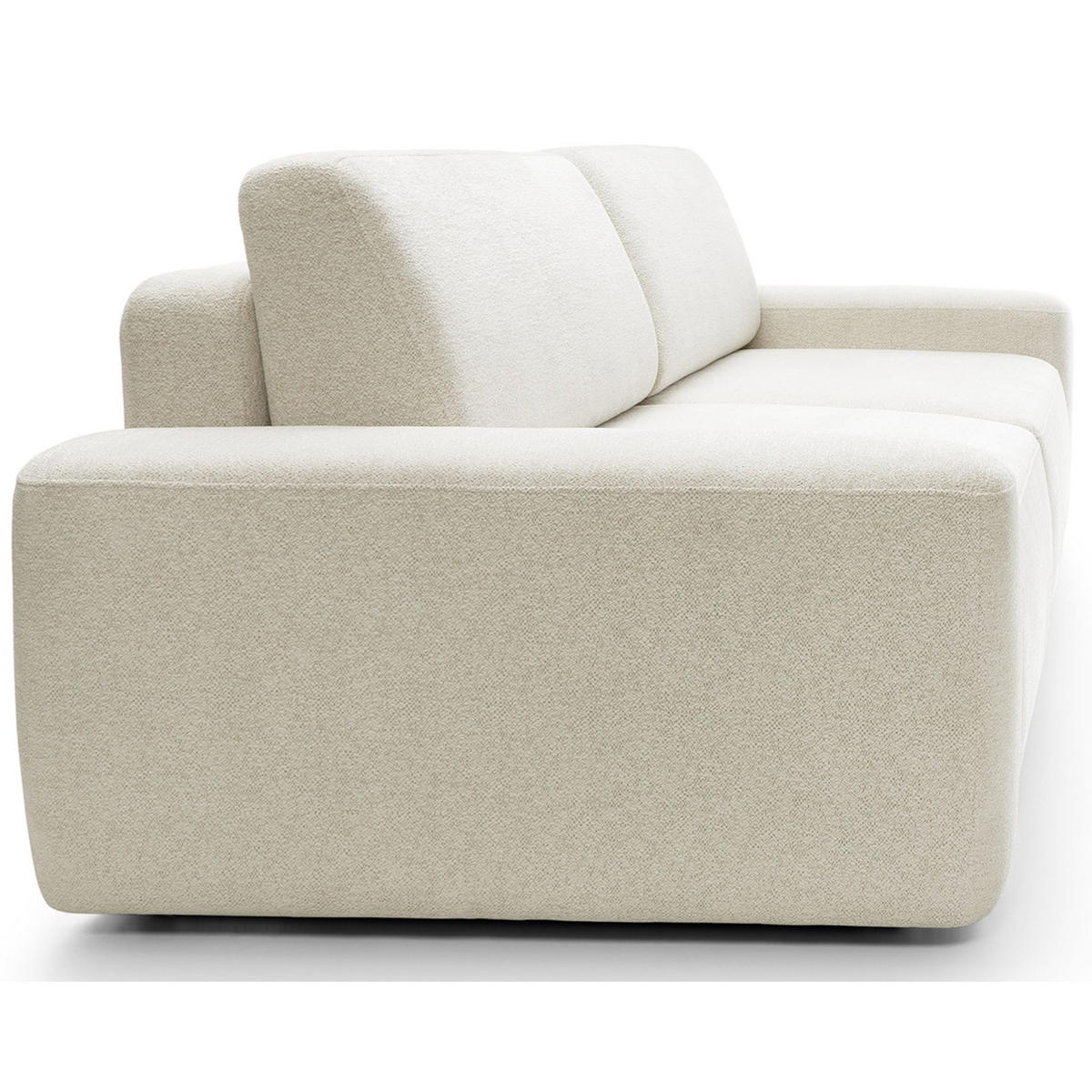 3-SITZER SOFA Baleo Creme Chenille-Bezug - Creme/Schwarz, Kunststoff/Textil (257/82/105cm) - Selsey