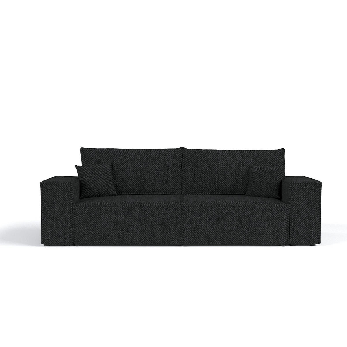 SOFA RESSO mit Schlaffunktion Schwarz im Neve Stoff - Schwarz, Holz/Holzwerkstoff (255/70/105cm) - AltaBeds