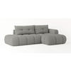 ECKSOFA FLUMA R-S Hellgrau Boucle-Stoff mit Schlaffunktion - Hellgrau, Holz (274/165cm) - MASSENO