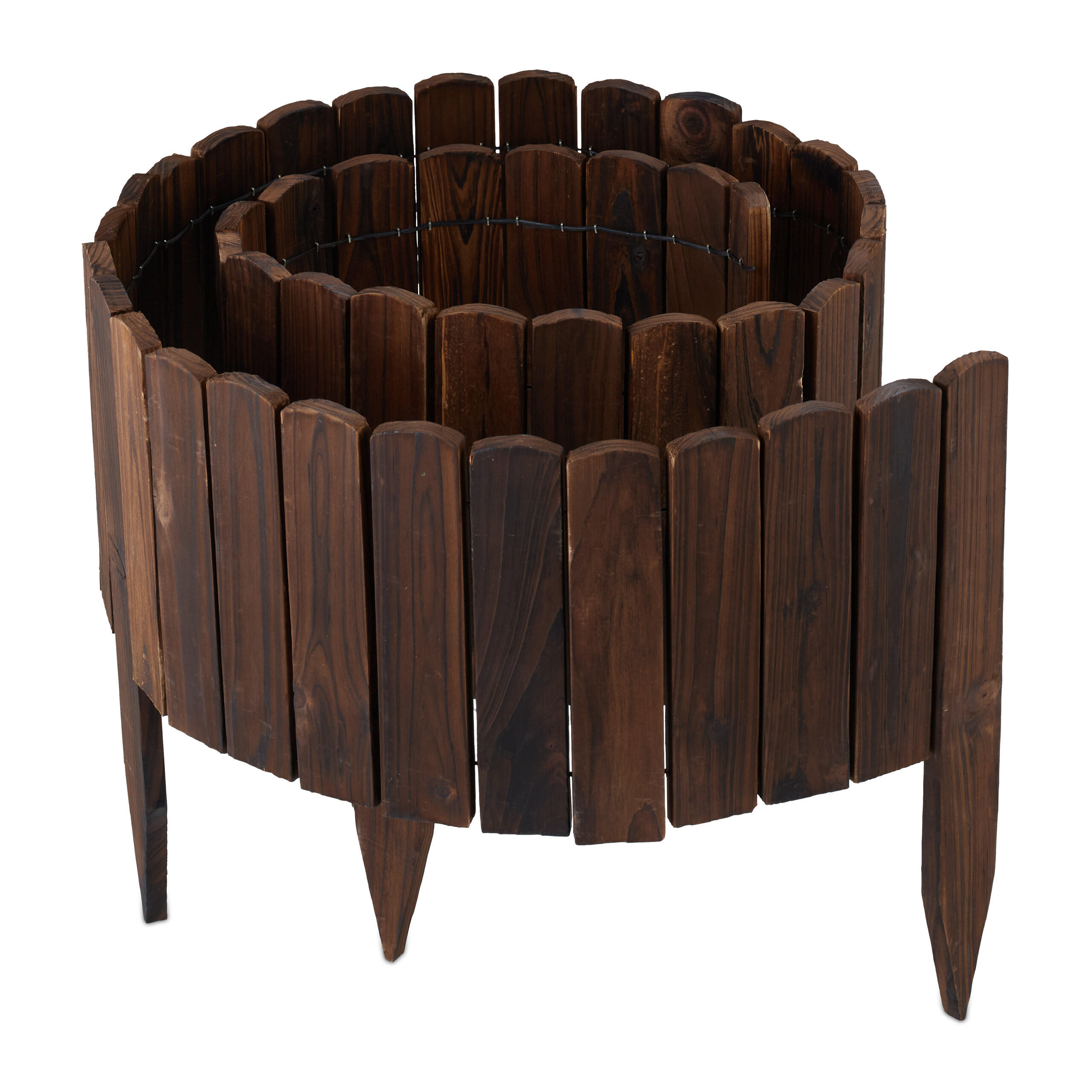 BEETEINFASSUNG - Dunkelbraun, Holz (200/35/1cm) - Relaxdays