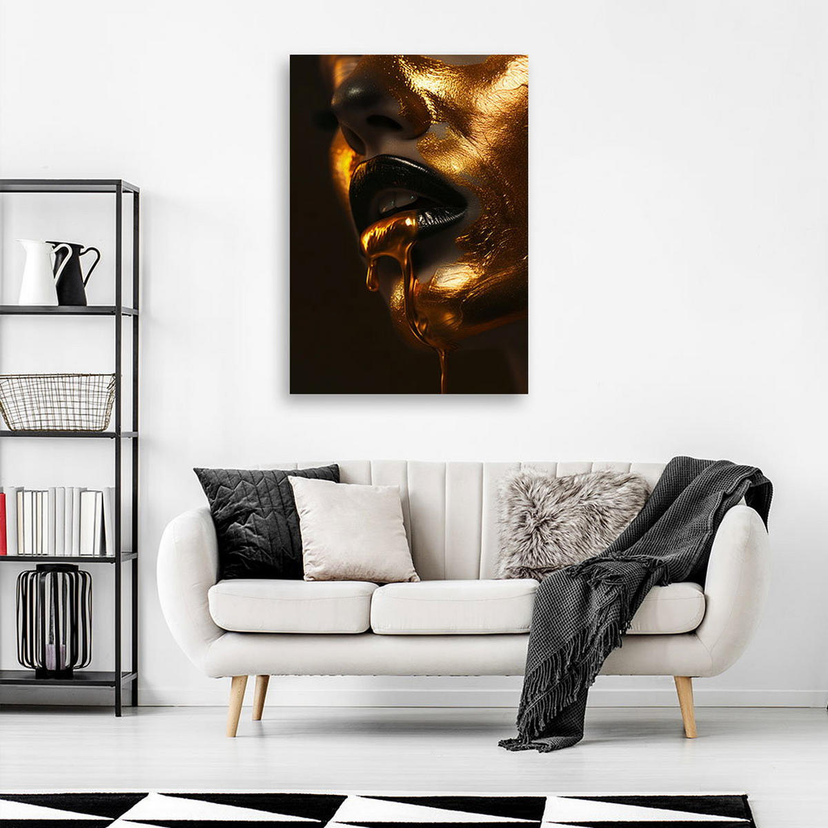 KUNSTDRUCK Schwarz 40/60 cm - Schwarz, Textil (40/60cm) - KUNSTLOFT