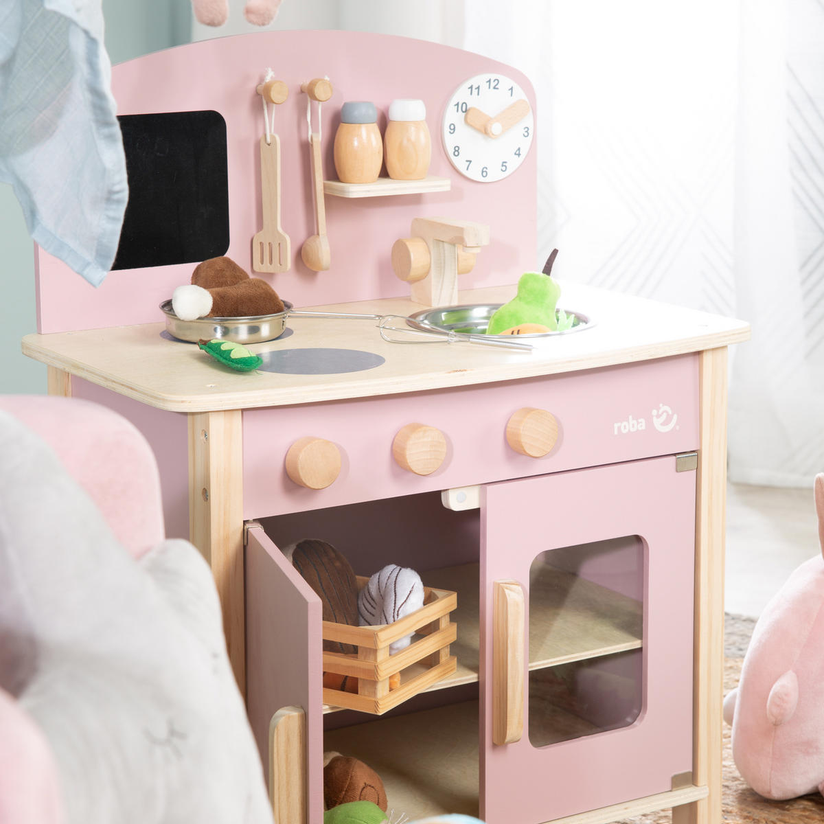 SPIELKÜCHE - Mauve, Holzwerkstoff (30/51.5/63cm) - Roba
