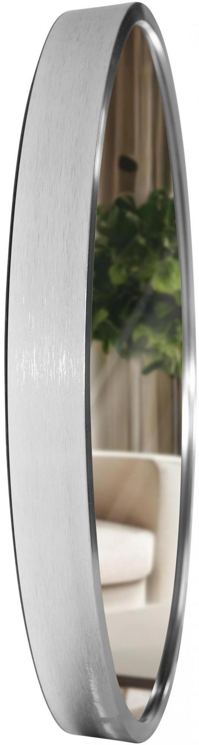 WANDSPIEGEL rund 30 cm Metall silber - Silberfarben, Metall (30/30/3cm) - CLP