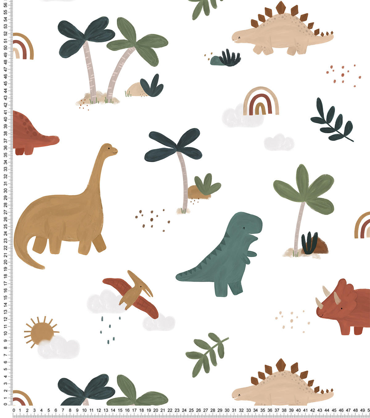 VLIESTAPETE Sunny Dinosaurier 50 cm x 10 m, mehrfarbig - Multicolor, Papier (50/1000cm) - Lilipinso