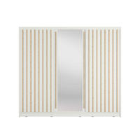 SCHWEBETÜRENSCHRANK VEYDAR 248/215/62cm 3-türig mit Spiegel Weiß - Weiß, Holzwerkstoff (248/215/62cm) - MASSENO