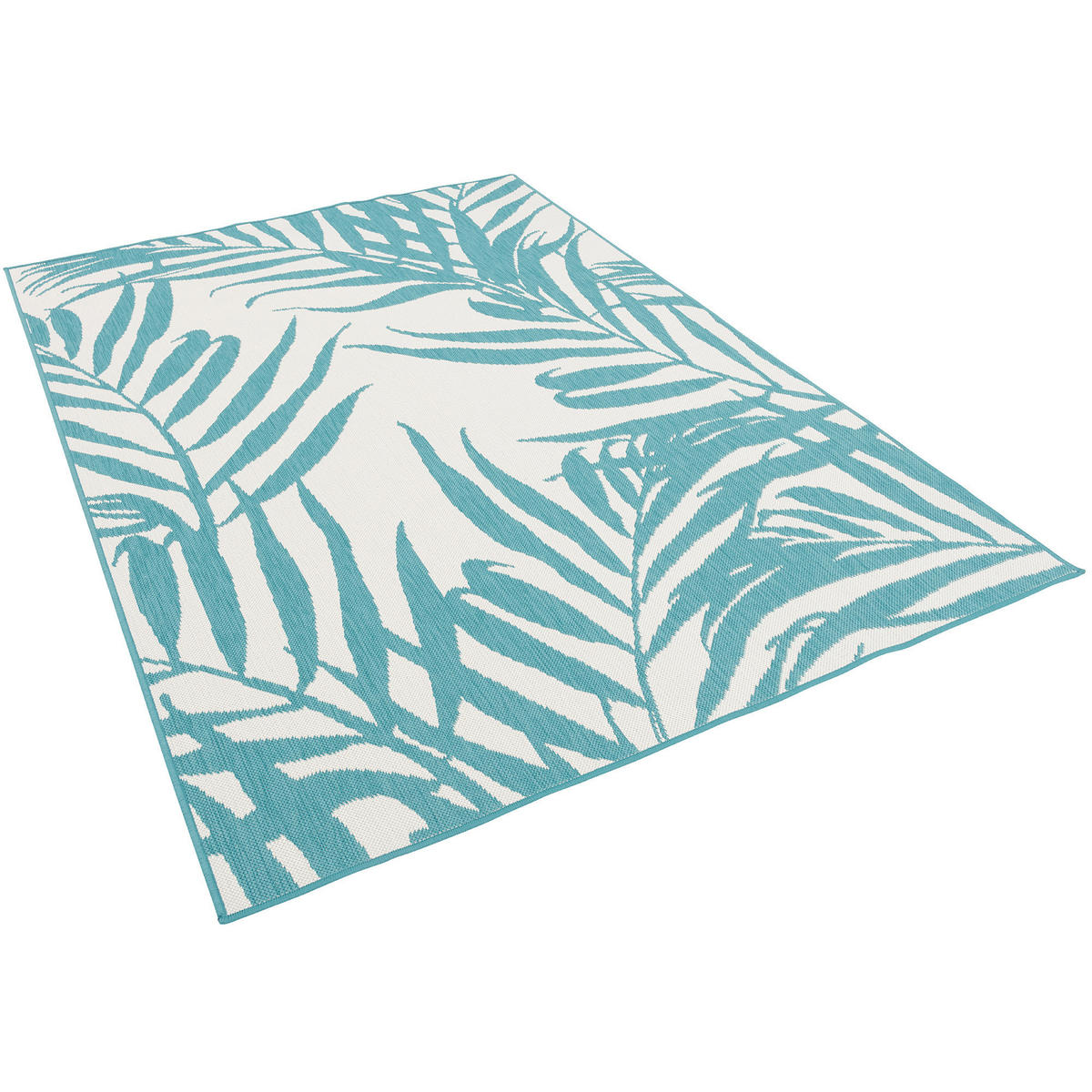 IN- UND OUTDOOR TEPPICH BEIDSEITIG CAPE COD BLÄTTER - Türkis, Textil (120/160cm) - Pergamon