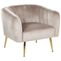 SESSEL Samtstoff Beige Laconia - Beige, Textil/Metall (85/72/62cm) - Beliani