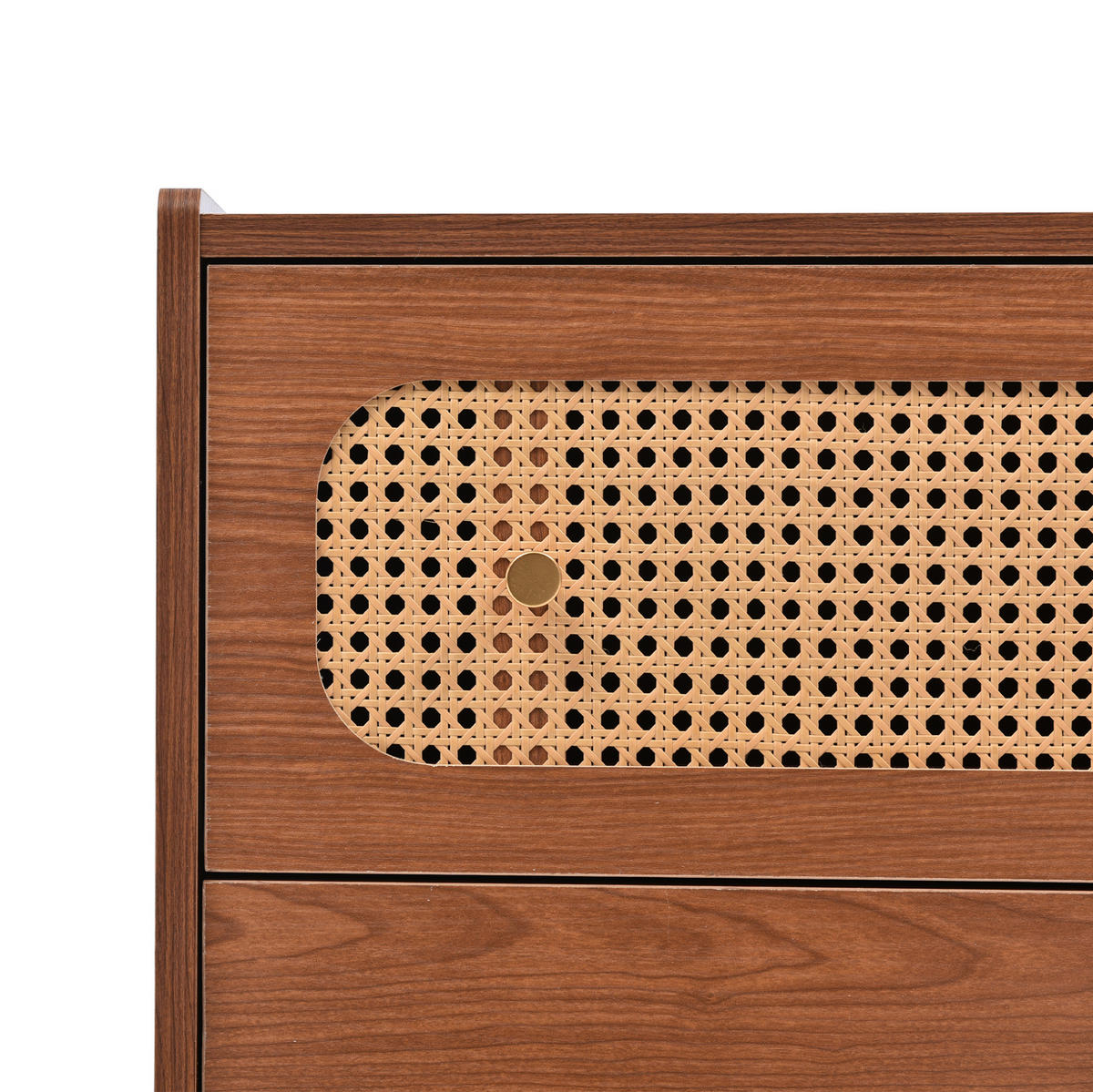 KOMMODE 120/90/40 cm Nussbaum aus Spanplatte, Metall und MDF mit 6 Schubladen - Naturfarben, Metall (40/90/120cm) - OKMYHOME
