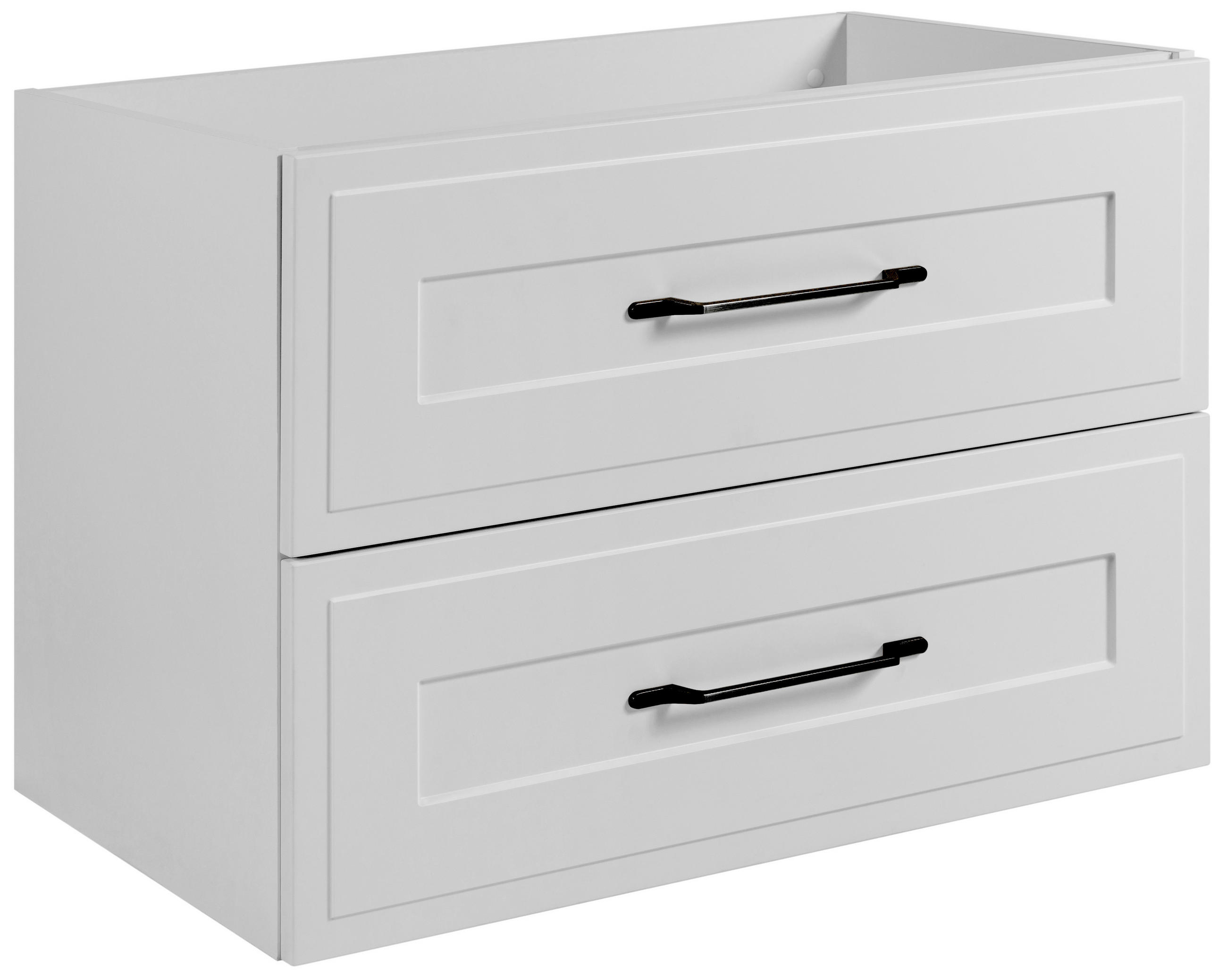 WASCHTISCHUNTERSCHRANK im klassischen Stil, weiß, 80 x 57 x 46 cm - Schwarz/Weiß, Holzwerkstoff (80/57/46cm) - 3XE LIVING