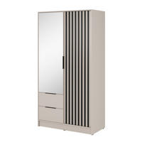 SCHRANK Kaschmir KELLY Mit Lamellen Und Spiegel 105 cm - Kaschmir/Transparent, Holzwerkstoff (105/200/51cm) - Sepro Meble