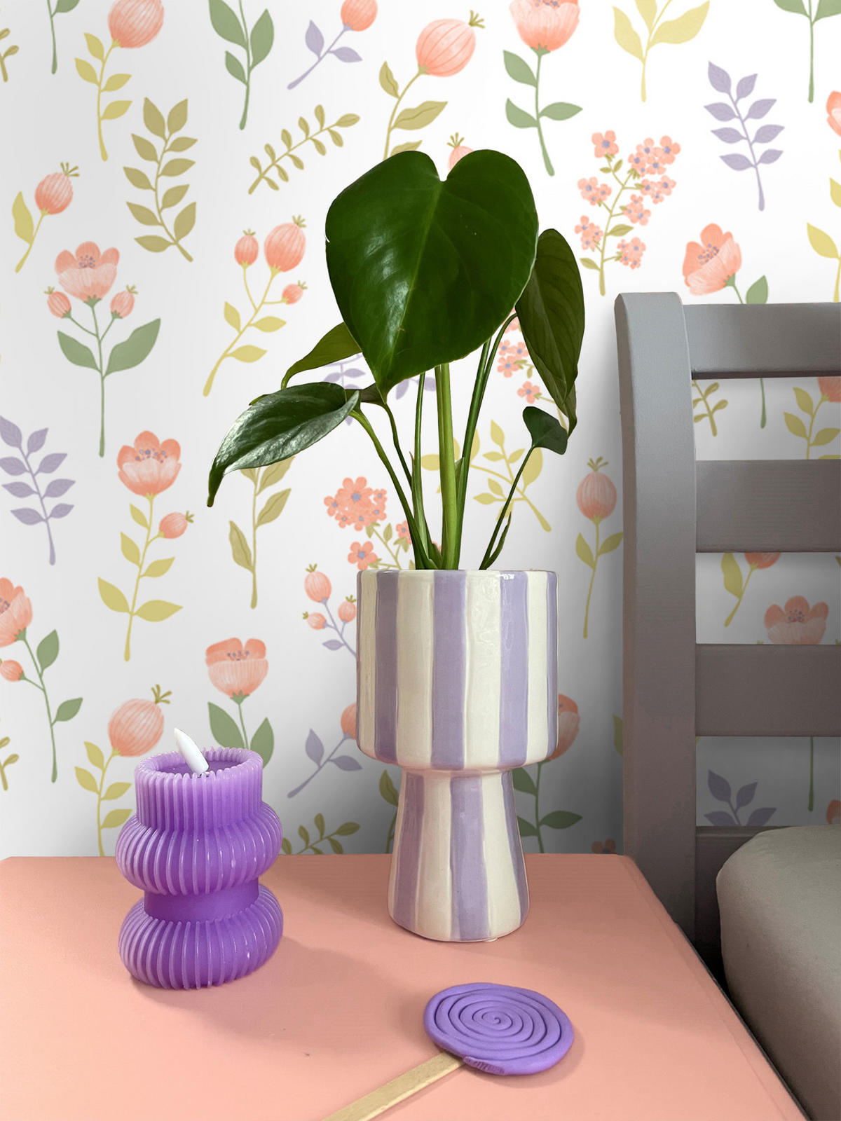 TAPETE Blumen 50 x 900 cm - Weiß, Papier (50/0.1cm) - ESTAhome
