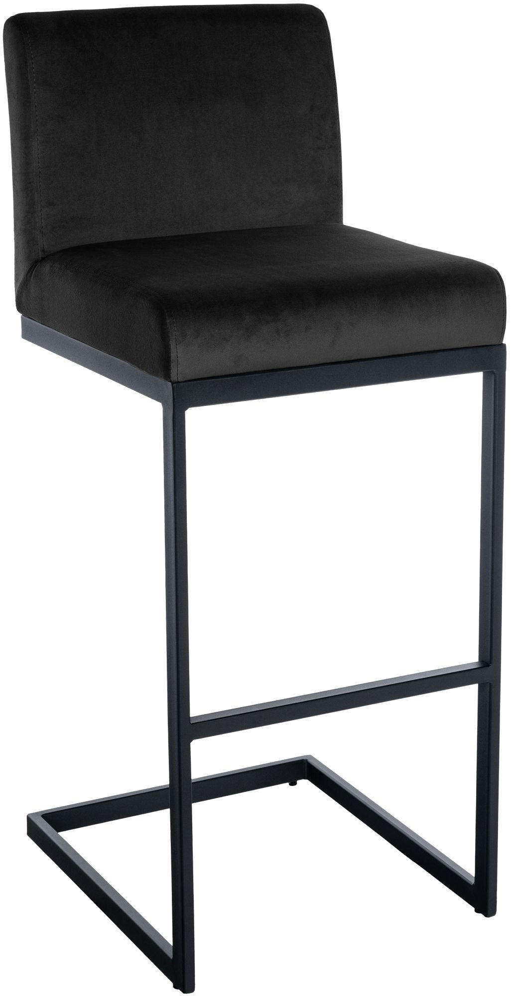 BARHOCKER Hopewell Samt 104x43x53 cm schwarz - Schwarz, Textil (43/104/53cm) - furnicato