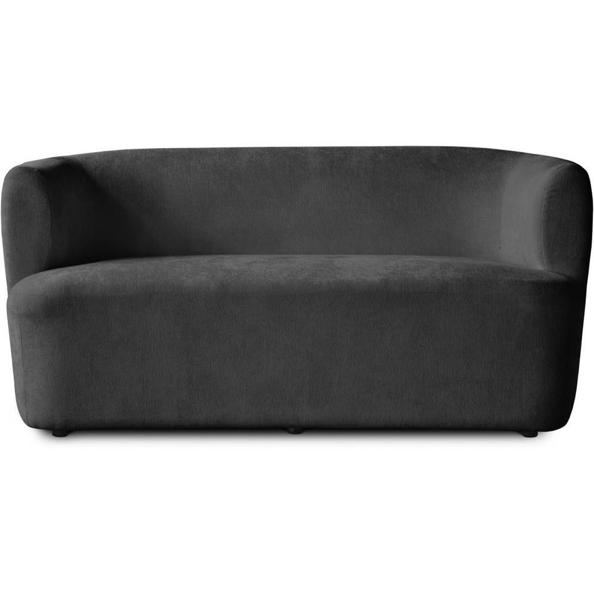 2-SITZER SOFA Nori schwarz velour - Schwarz, Kunststoff/Textil (150/68/72cm) - Beautysofa