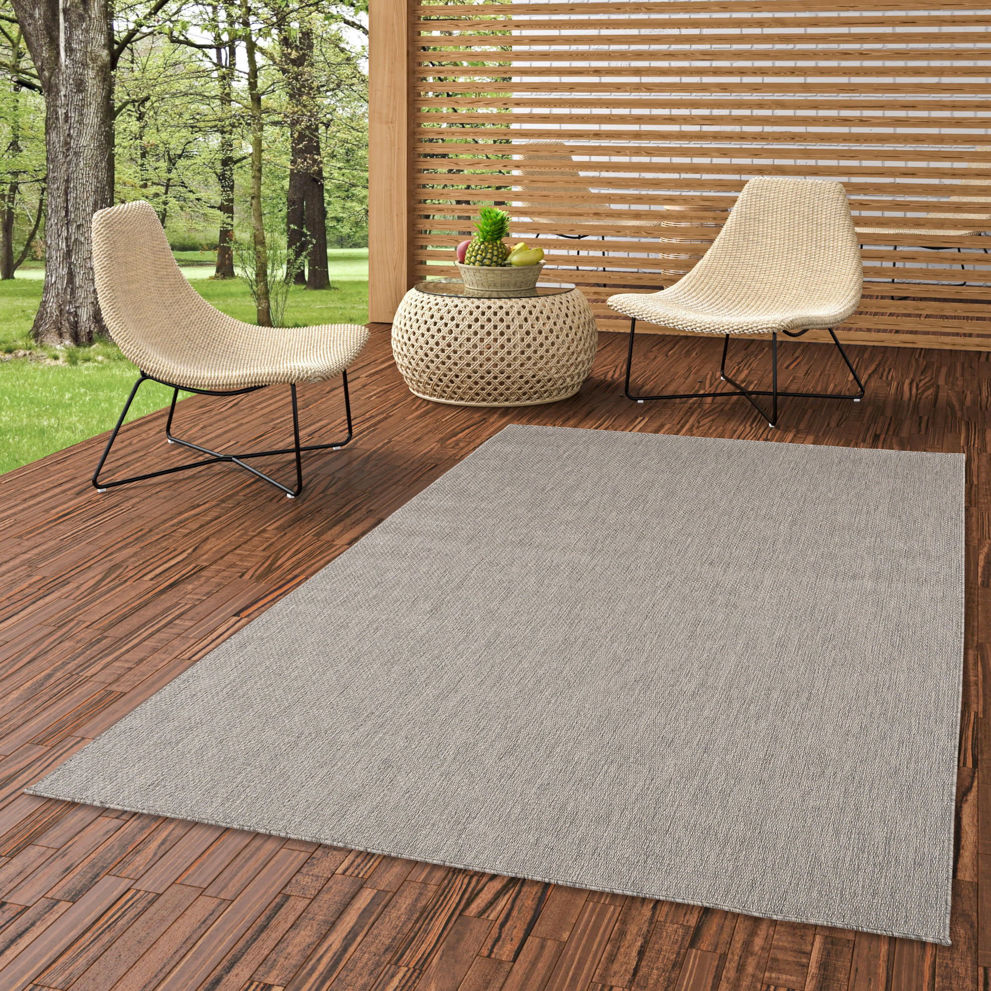 IN & OUTDOOR TEPPICH FLACHGEWEBE VALENCIA MIX - Anthrazit, Textil (160/230cm) - Pergamon