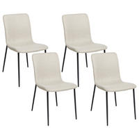 ESSZIMMERSTUHL 4er-Set Helles Beige Glendive - Beige/Schwarz, Textil (44/81/65cm) - Beliani
