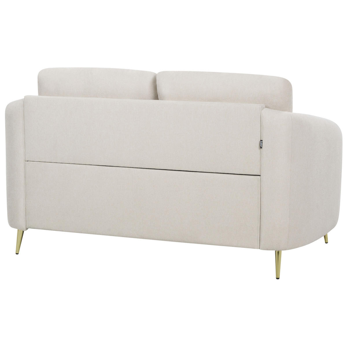 2-SITZER-SOFA hellbeige/gold Trosa - Beige/Goldfarben, Textil (153/88/86cm) - Beliani