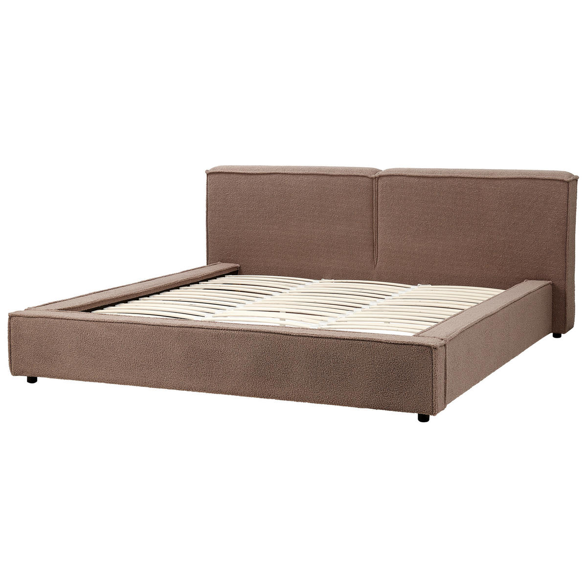 POLSTERBETT mit Lattenrost 180/200 cm Braun Linards - Braun, Textil (180/200cm) - Beliani