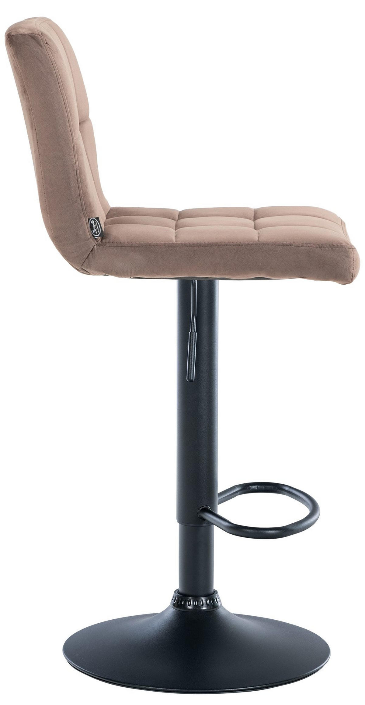 BARHOCKER 2er Set Samt braun - Schwarz/Braun, Textil/Metall (46/94/47cm) - CLP