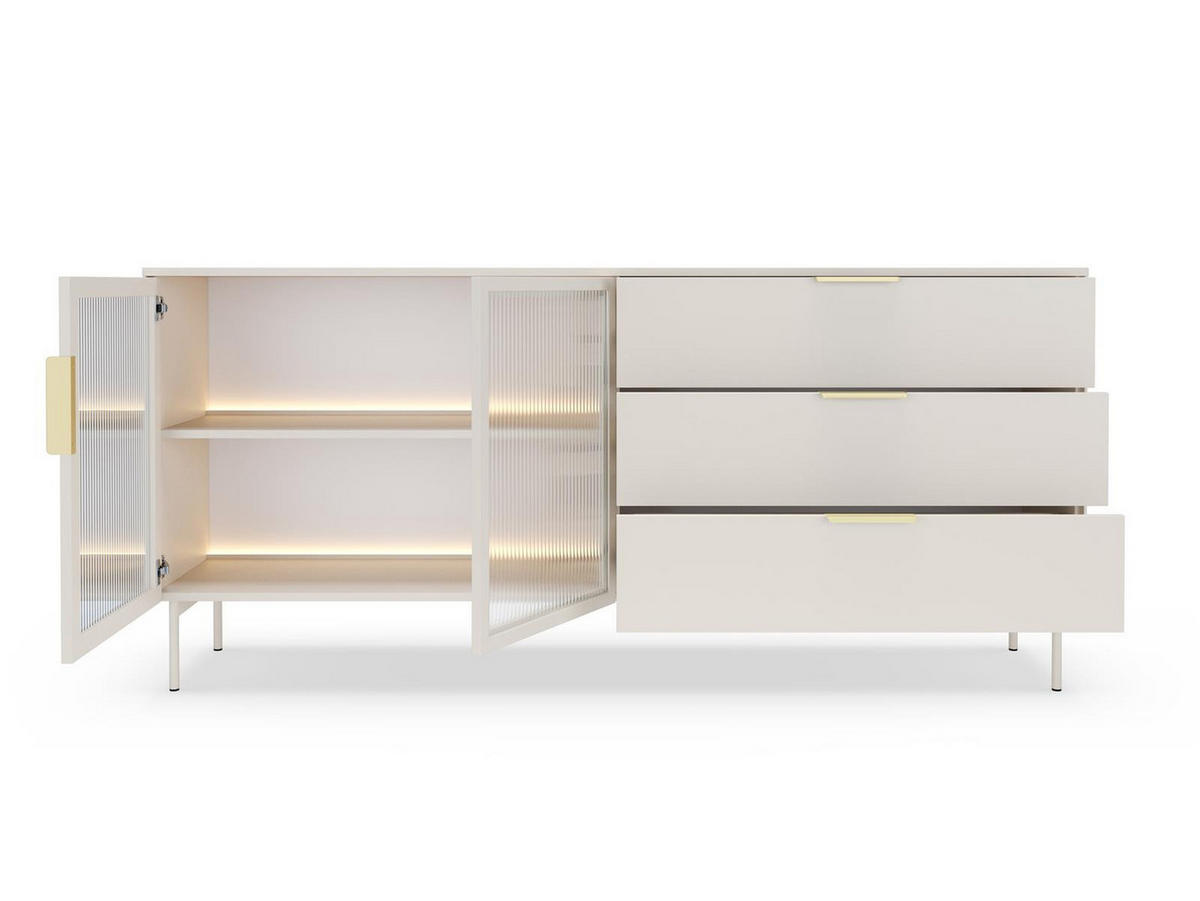 KOMMODE mit Schubladen Kaschmir MARBELA - Kaschmir, Holzwerkstoff (181.3/82/39cm) - Compleo24