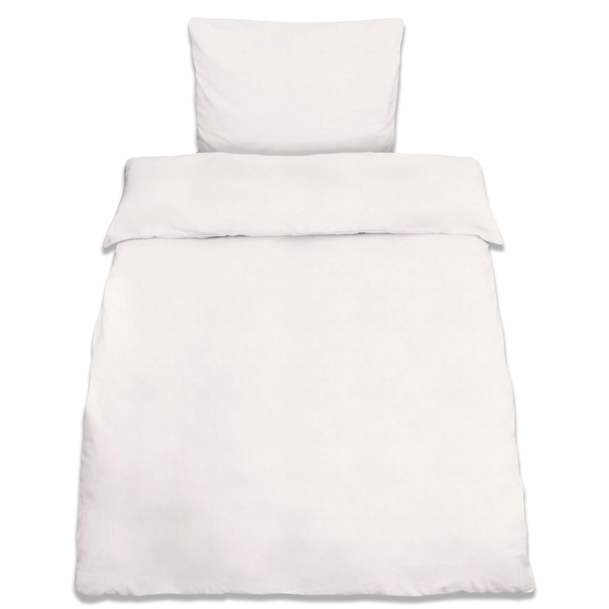 BETTWÄSCHE Julie 135/200 cm + Kissenbezug 80/80 cm Weiß Renforcé 2er Set - Weiß, Textil (135/200cm)