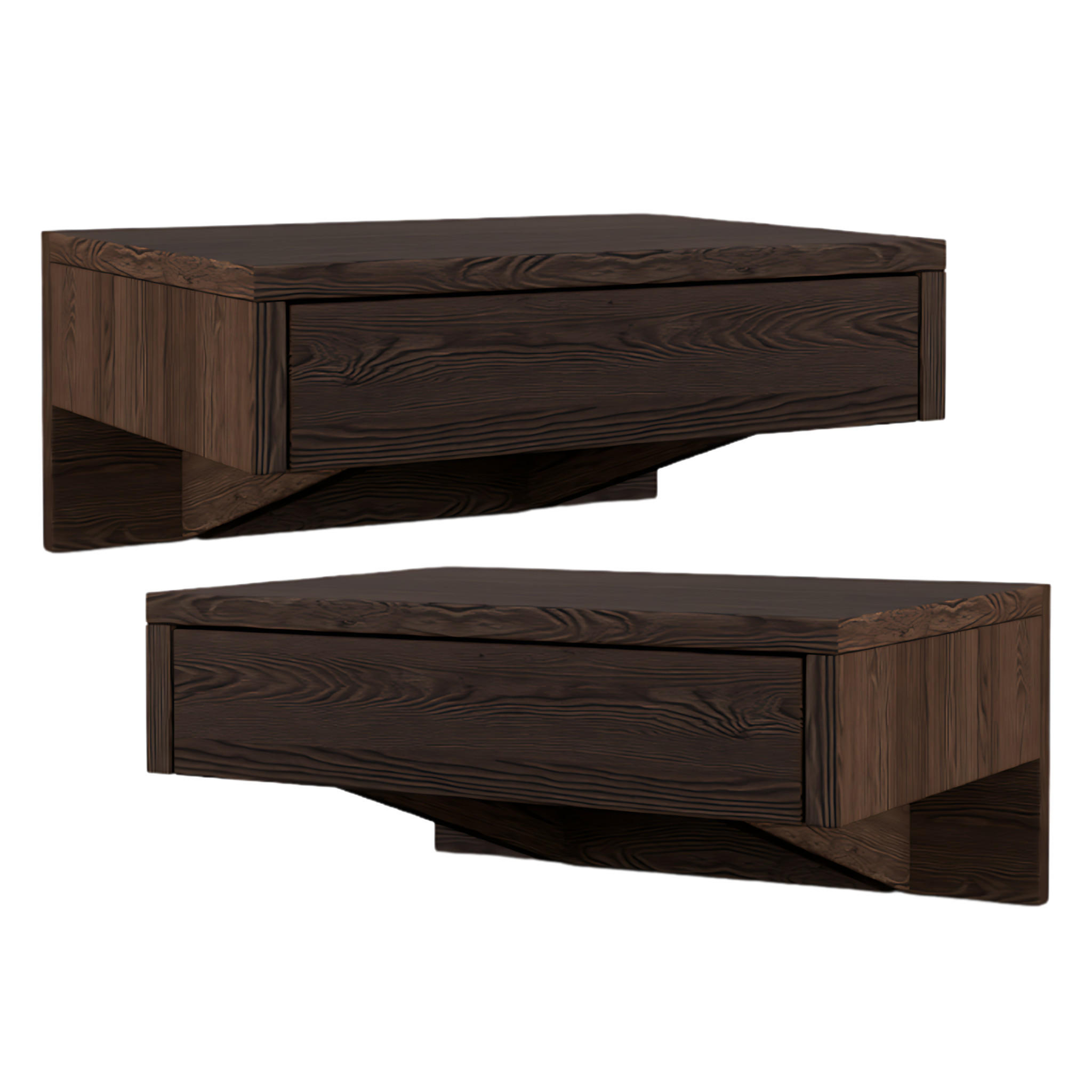 NACHTTISCH Bo 2er Set, braune Birke, 30/40/18 cm - Braun, Holz (40/18/30cm) - WOODEK
