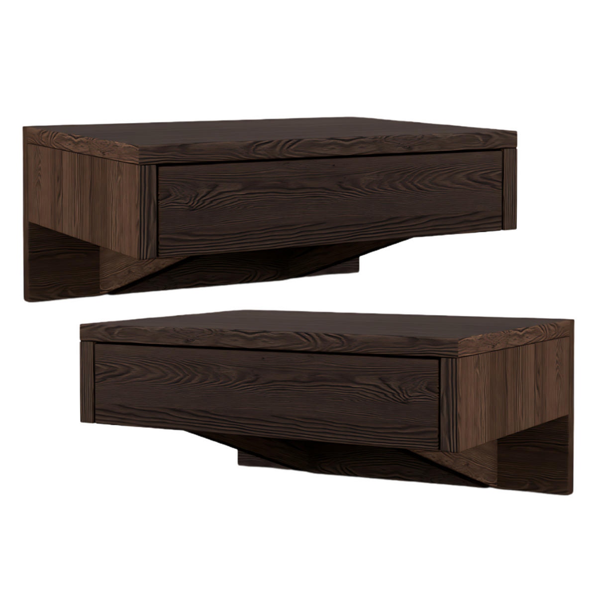 NACHTTISCH Bo 2er Set, braune Birke, 30/40/18 cm - Braun, Holz (40/18/30cm) - WOODEK